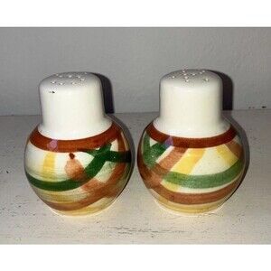 Vintage ‘40s/‘50s Vernon Kilns Vernonware Homespun Plaid Salt & Pepper Shakers